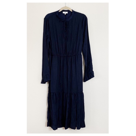 NSR Lexi Button Front Midi Dress Navy Blue Size XL NWT - Picture 2 of 4